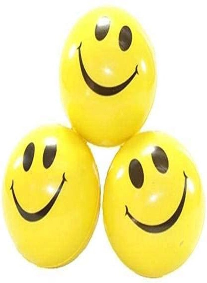 VACHI® Smiley Face Squeeze Yellow Ball Stress Reliver Balls, Smiley Face Squeeze Ball'S for Kids and Adults for Stress'S Relief and Playing (Pack of 3) - Image 1